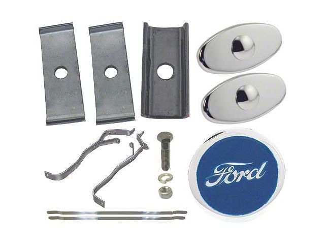 Model T Ford Rear Bumper Kit, Complete, Full Bar, Inc Chrome Clamps