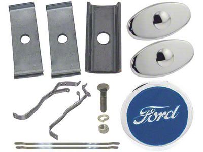 Model T Ford Rear Bumper Kit, Complete, Full Bar, Inc Chrome Clamps