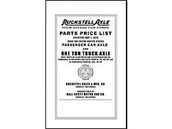 Model T Ford Ruckstell Parts List - 6 Pages - 3 Illustrations