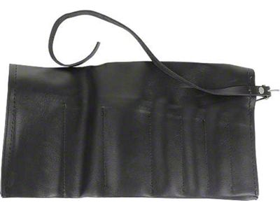 Model T Ford Tool Roll - Black Naugahyde With Nickel Hardware