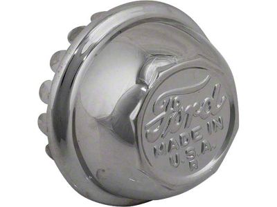 Model T Ford Wire Wheel Hub Cap - Nickel - Ford Script