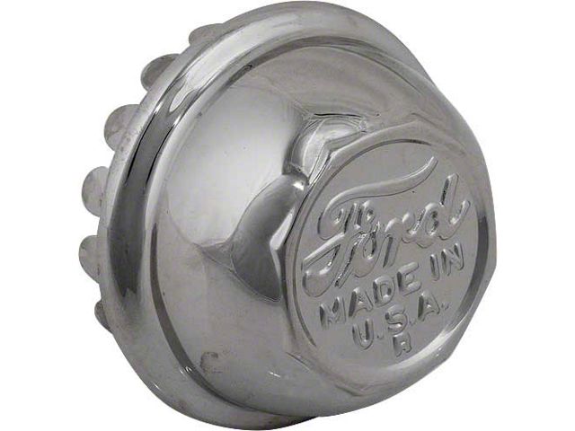 Model T Ford Wire Wheel Hub Cap - Nickel - Ford Script