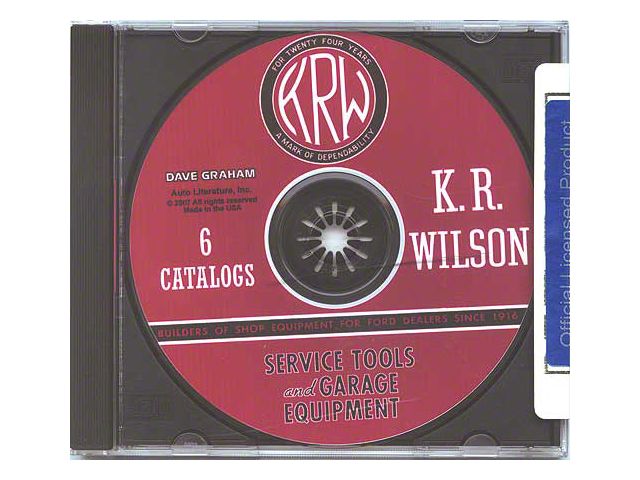 Model T Ford K. R. Wilson Service Tools & Garage Equipment - 6 Catalogs On A CD-ROM Disc - In PDF Format