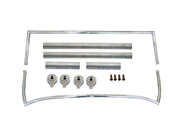 Model T Ford Windshield Frame Kit - Chrome Plated Version Of WSK6 - Upper Frame 38-1/2 X 10-1/2 - Lower Frame 35 X 9-3/4