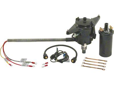 Model A Ford Zipper Centrifugal Advance Distributor - 12 Volt Negative Ground - Includes Ignitor & Coil