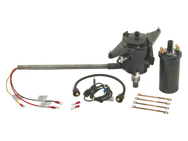 Model A Ford Zipper Centrifugal Advance Distributor - 12 Volt Negative Ground - Includes Ignitor & Coil