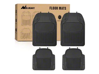 PVC Front and Rear Floor Mats; Black (Universal; Some Adaptation May Be Required)
