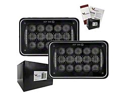 4x6 LED Headlights; Black Housing; Clear Lens (80-88 Monte Carlo)