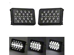 4x6 SLIM LINE Multi LED Projection Headlights; High Beam; Black Housing; Clear Lens (80-88 Monte Carlo)