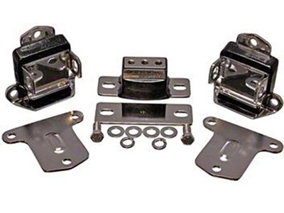 Motor & Transmission Mount Set, Polyurethane, With Zinc Finish, 1969-1979