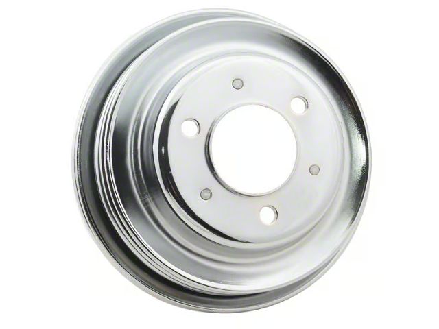 Mr. Gasket Chrome Crankshaft Pulley; Triple Groove (69-74 Big Block V8 Corvette C2 & C3)