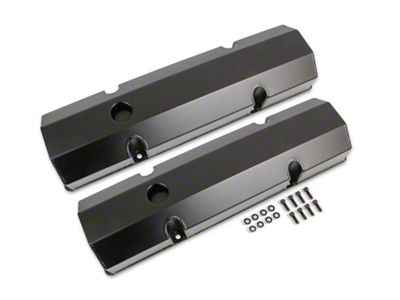 Mr. Gasket Fabricated Aluminum Valve Covers; Black (58-86 Small Block V8 Corvette C1, C2, C3 & C4)