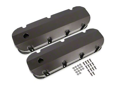 Mr. Gasket Fabricated Aluminum Valve Covers; Black; Short Bolt (65-74 Big Block V8 Corvette C2 & C3)