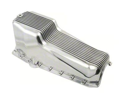 Mr. Gasket Finned Oil Pan; Polished Aluminum (55-81 Small Block V8 Corvette C1, C2 & C3)