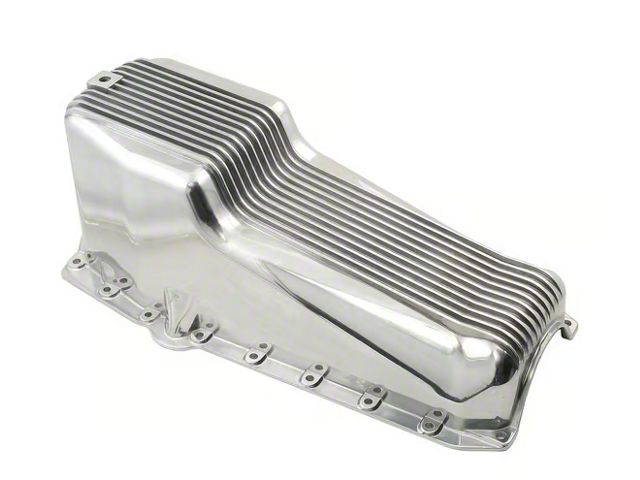 Mr. Gasket Finned Oil Pan; Polished Aluminum (55-81 Small Block V8 Corvette C1, C2 & C3)