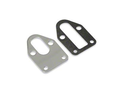 Mr. Gasket Fuel Pump Mounting Plate; Chrome (55-81 Small Block V8 Corvette C1, C2 & C3)