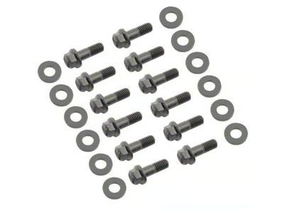 Mr. Gasket Intake Manifold Bolt Set; Super Flanged Head; Grade 5; Black (55-96 Small Block V8 Corvette C1, C2, C3 & C4)