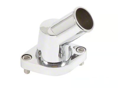 Mr. Gasket O-Ring Style Water Neck; Chrome; 45 Degree (67-75 Corvette C3)