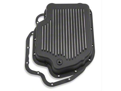 Mr. Gasket THM400 Transmission Oil Pan; Black Aluminum (67-77 Corvette C2 & C3)