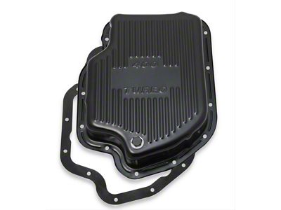 Mr. Gasket THM400 Transmission Oil Pan; Black Steel (67-77 Corvette C2 & C3)