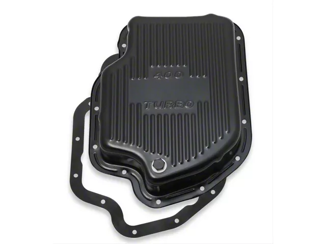 Mr. Gasket THM400 Transmission Oil Pan; Black Steel (67-77 Corvette C2 & C3)