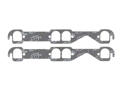 Mr. Gasket Ultra-Seal Header Gaskets; 1.55-Inch x 1.71-Inch D-Shaped Ports (55-91 Small Block V8 Corvette C1, C2, C3 & C4)