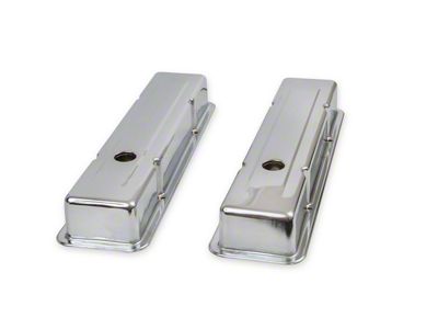 Mr. Gasket Valve Covers with Dual Cap Holes; Chrome (60-86 Small Block V8 Corvette C1, C2, C3 & C4)