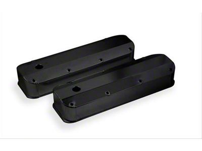 Mr. Gasket Fabricated Aluminum Valve Covers; Black; Long Bolt (68-76 Big Block V8 Thunderbird)