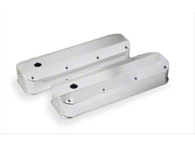 Mr. Gasket Fabricated Aluminum Valve Covers; Silver; Long Bolt (68-76 Big Block V8 Thunderbird)