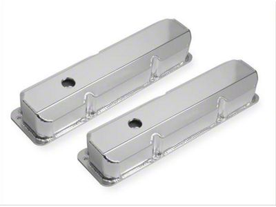 Mr. Gasket Fabricated Aluminum Valve Covers; Silver; Short Bolt (58-69 Big Block V8 Thunderbird)