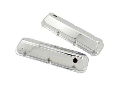 Mr. Gasket Valve Covers with Baffle; Chrome (68-76 Big Block V8 Thunderbird)