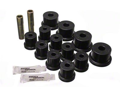 Rear Leaf Spring Bushings with 0.50-Inch Shackle Bolts; Black (64-73 Mustang, Excluding BOSS 302 & GT350)