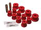 Rear Leaf Spring Bushings with 0.50-Inch Shackle Bolts; Red (64-73 Mustang, Excluding BOSS 302 & GT350)