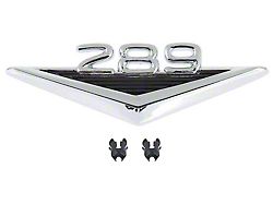 289 Front Fender Emblem; Chrome and Black (64-66 Mustang)