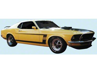 Boss 302 C Stripes Kit; Reflective Black (1969 Mustang BOSS 302)