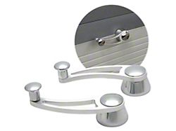 Brushed Billet Aluminum Window Crank Handles; Open Design (Universal; Some Adaptation May Be Required)
