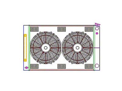 ComboUnit CrossFlow Radiator for LS Engines; 2-Row (71-73 Mustang w/ Automatic Transmission)