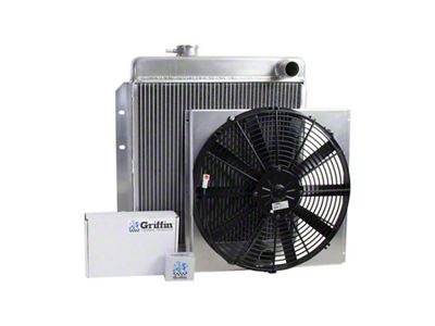 ComboUnit DownFlow Radiator; 2-Row (65-66 Small Block V8 Mustang w/ Manual Transmission)