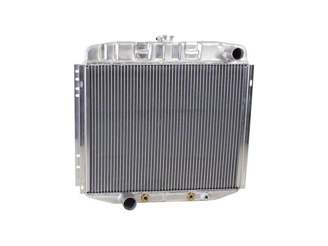 ExactFit DownFlow Radiator; 2-Row (67-70 I6, Late Model V8 Mustang w/ Automatic Transmission)