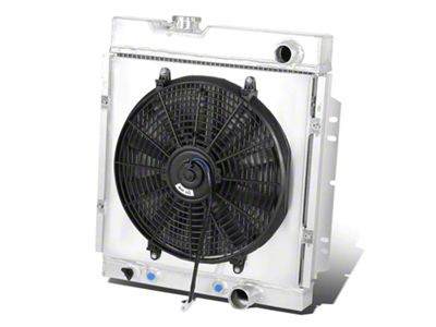 Full Aluminum Radiator with Fan Shroud; 3-Row (64-66 Mustang)