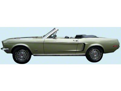 GT C-Stripe Kit; Reflective White (1968 Mustang)