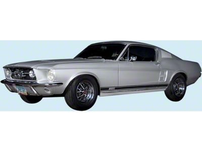 GT Side Stripe Kit; Blue (1967 Mustang GT)