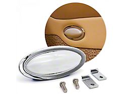 Oval LED Interior Dome Light Courtesy Map; Billet Chrome (Universal; Some Adaptation May Be Required)