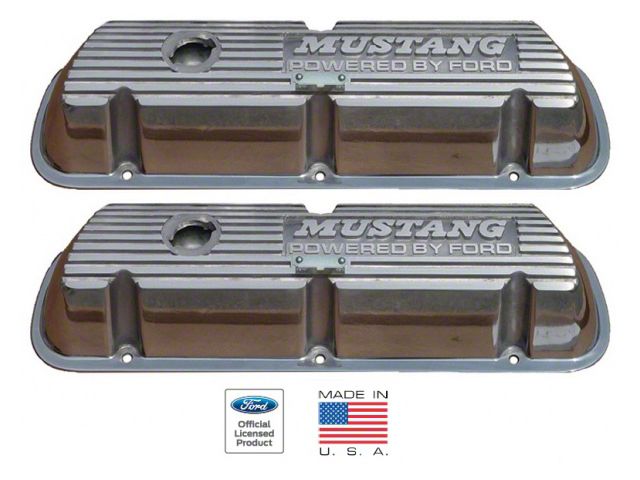 Mustang Polished Aluminum Valve Covers, 289/302/351W V8 (Small-Block Ford, without EFI)