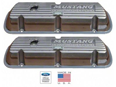 Mustang Polished Aluminum Valve Covers, 289/302/351W V8 (Small-Block Ford, without EFI)
