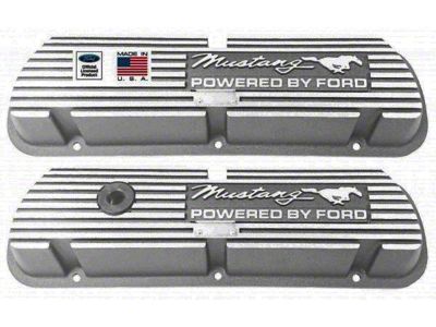 Mustang Polished Aluminum Valve Covers, Small Block Ford V8 (Small-Block V8, without EFI)