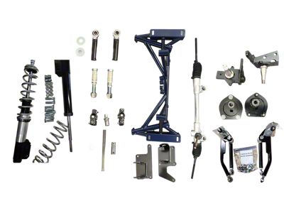 Race Tubular K-Member Complete Swap with Manual Steering Rack, A-Arms, Engine Mounts and Spindle Struts (64-66 Mustang w/ 79-93 Mustang Spindles)