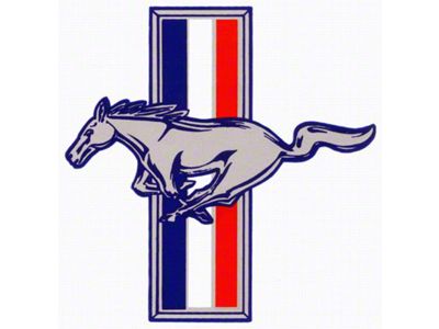 Mustang Running Horse with Tri-Bar Decal, 5 High, Left