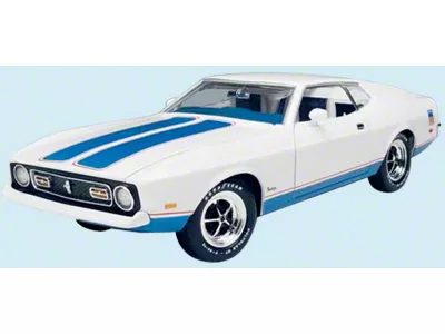 Sprint Hood Stripes; Red/Blue (1972 Mustang)
