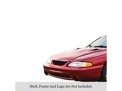 Stainless Steel Billet Grille; Black (67-68 Mustang)